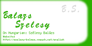 balazs szelesy business card